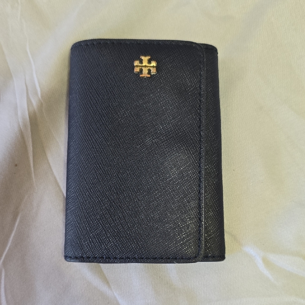 Tory Burch Navy Wallet KEY HOLDER with Gold Logo